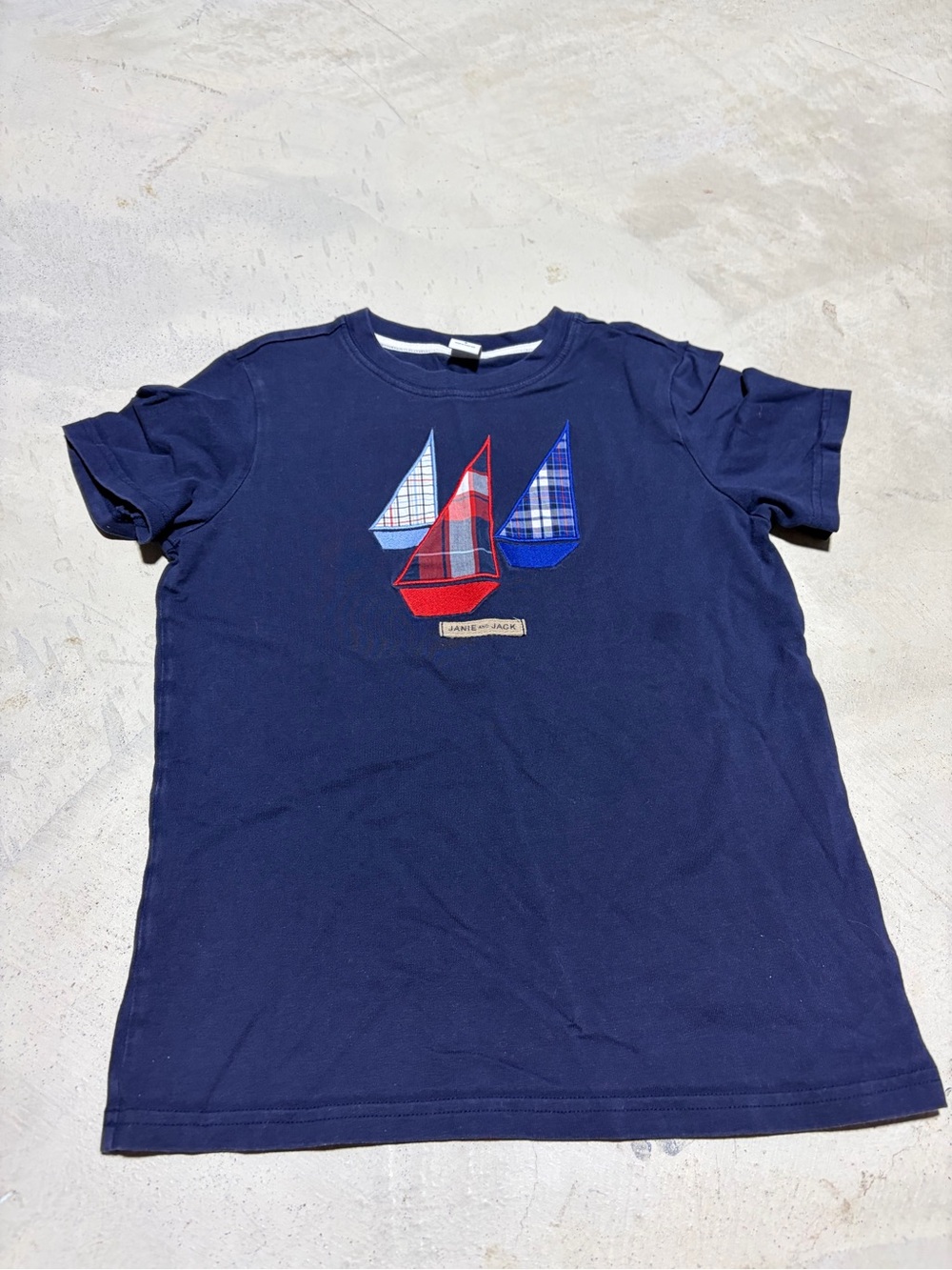 Janie and Jack Navy Blue Kids Sailboat Tee 8